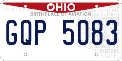 OH license plate GQP5083