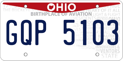 OH license plate GQP5103