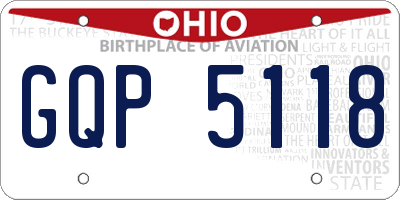 OH license plate GQP5118