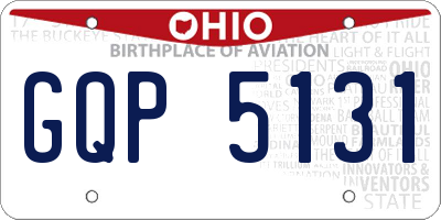 OH license plate GQP5131