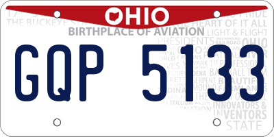 OH license plate GQP5133