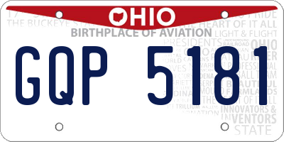 OH license plate GQP5181