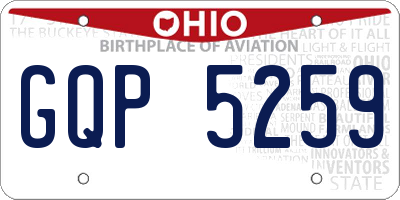 OH license plate GQP5259