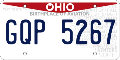 OH license plate GQP5267