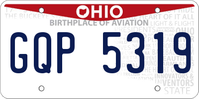 OH license plate GQP5319