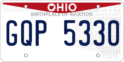 OH license plate GQP5330