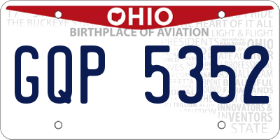 OH license plate GQP5352
