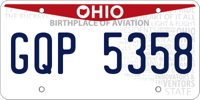 OH license plate GQP5358