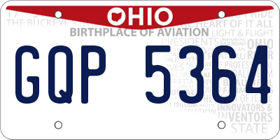 OH license plate GQP5364