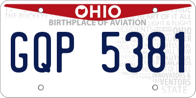 OH license plate GQP5381