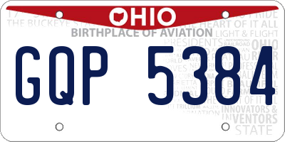 OH license plate GQP5384