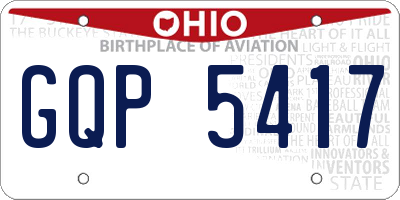 OH license plate GQP5417