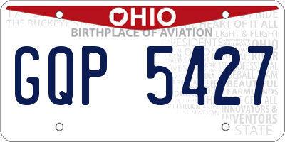 OH license plate GQP5427