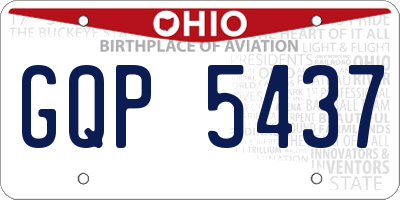 OH license plate GQP5437