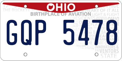 OH license plate GQP5478