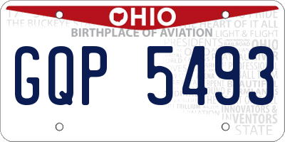 OH license plate GQP5493