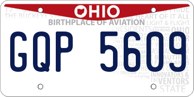 OH license plate GQP5609