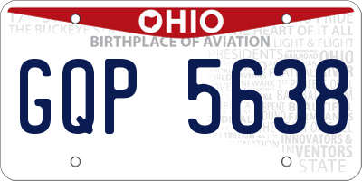 OH license plate GQP5638