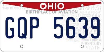 OH license plate GQP5639