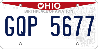 OH license plate GQP5677