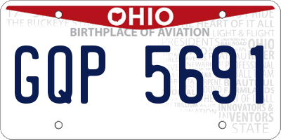 OH license plate GQP5691