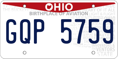 OH license plate GQP5759