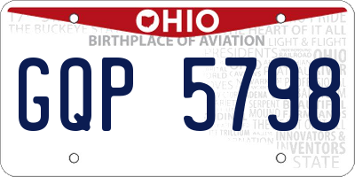 OH license plate GQP5798