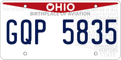 OH license plate GQP5835