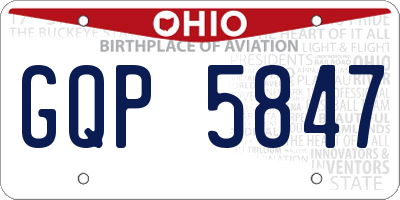 OH license plate GQP5847