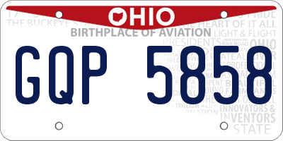 OH license plate GQP5858