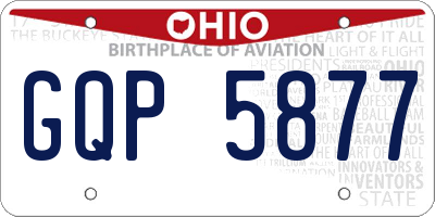 OH license plate GQP5877