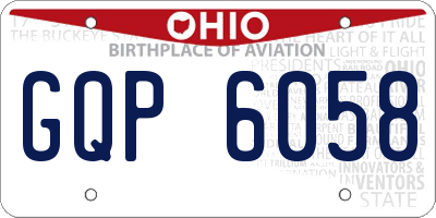 OH license plate GQP6058