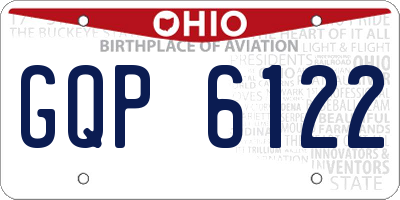 OH license plate GQP6122