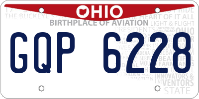 OH license plate GQP6228