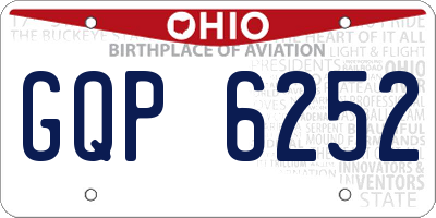 OH license plate GQP6252