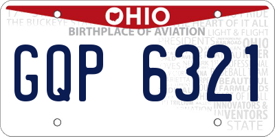 OH license plate GQP6321