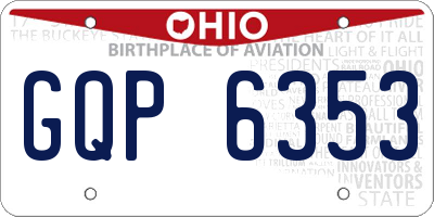 OH license plate GQP6353