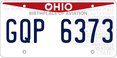OH license plate GQP6373