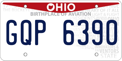 OH license plate GQP6390