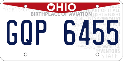 OH license plate GQP6455