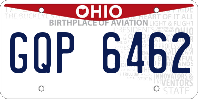 OH license plate GQP6462