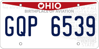 OH license plate GQP6539