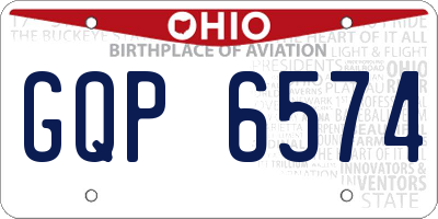 OH license plate GQP6574