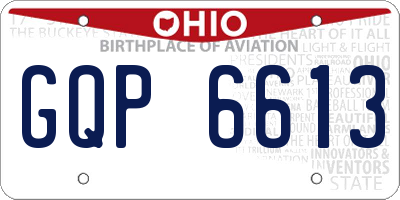 OH license plate GQP6613