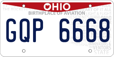 OH license plate GQP6668