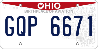 OH license plate GQP6671