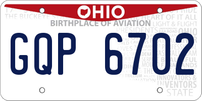 OH license plate GQP6702