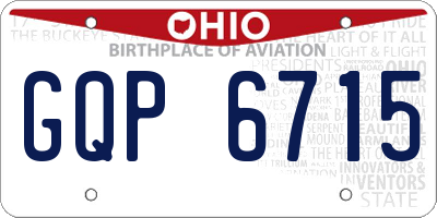 OH license plate GQP6715