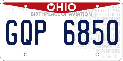 OH license plate GQP6850