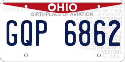 OH license plate GQP6862